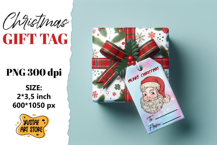 Christmas Gift Tags. Christmas labels retro mascot design