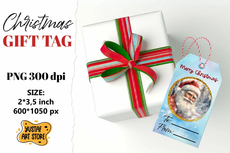 Christmas Gift Tags. Christmas labels Santa Claus design