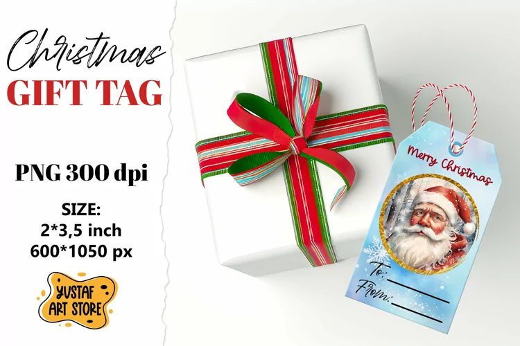 Christmas Gift Tags. Christmas labels Santa Claus design