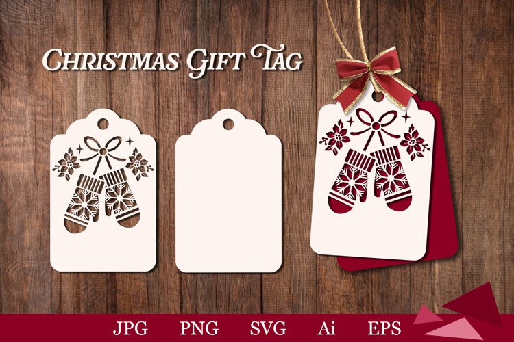 Christmas gift tag SVG, Christmas tag SVG, holiday gift tag SVG, laser cut Christmas tag,