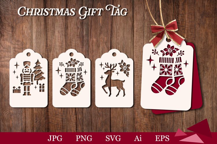 Christmas gift tag SVG, Christmas tag SVG, holiday gift tag SVG, laser cut Christmas tag, Christmas cut file,