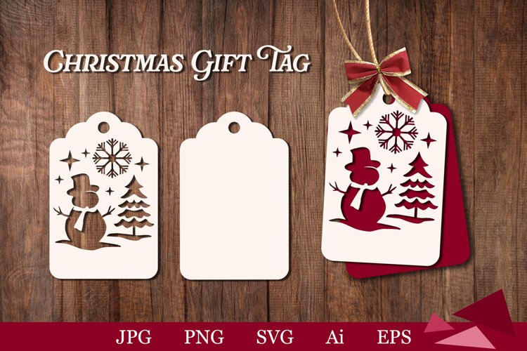Christmas Gift Tag SVG, Christmas tag SVG, holiday gift tag SVG, laser cut Christmas tag,