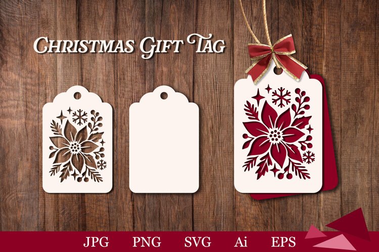 Christmas gift tag SVG, holiday gift tag, laser cut Christmas tag, Christmas cut file,