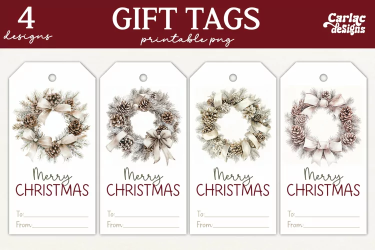 Christmas Gift Tags, Merry Christmas Printable Tags