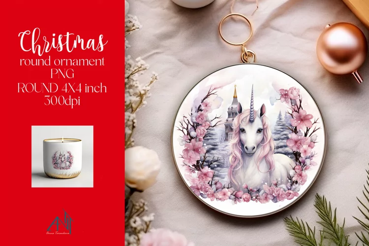 Christmas Round Ornament Sublimation PNG