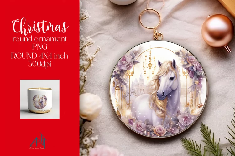 Christmas Round Ornament Sublimation PNG