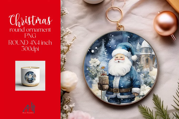 Christmas Round Ornament Sublimation PNG