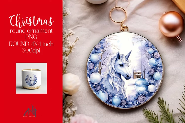 Christmas Round Ornament Sublimation PNG