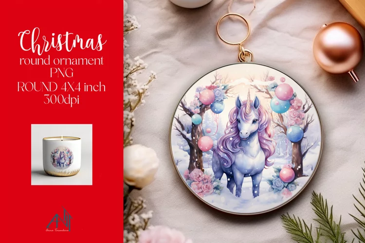 Christmas Round Ornament Sublimation PNG