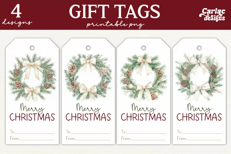 Christmas Gift Tags, Merry Christmas Printable Tags
