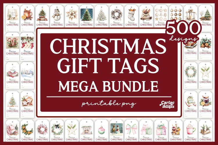 Christmas Gift Tags, Printable Gift Tags Mega Bundle