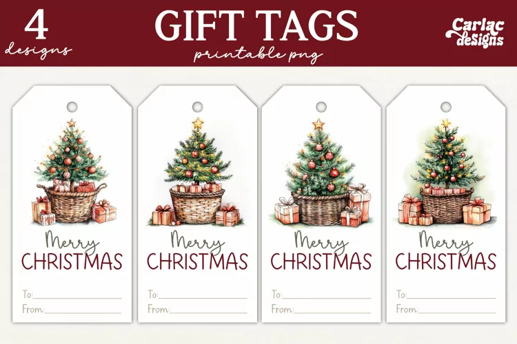 Christmas Gift Tags, Merry Christmas Printable Tags