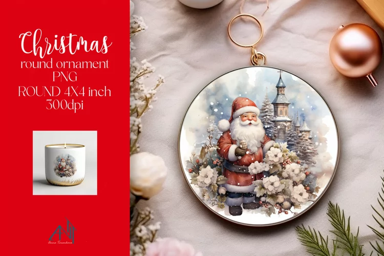 Christmas Round Ornament Sublimation PNG