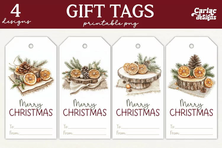 Christmas Gift Tags, Merry Christmas Printable Tags