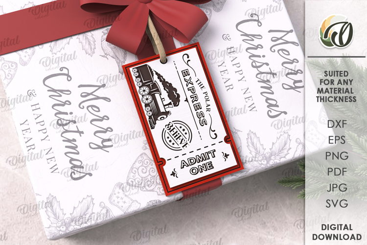 Christmas Gift Tag Laser Cut. Christmas SVG