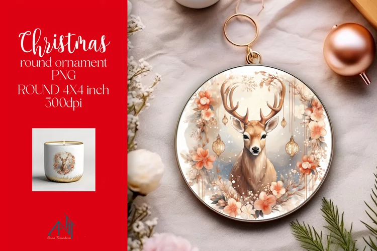 Christmas Round Ornament Sublimation PNG