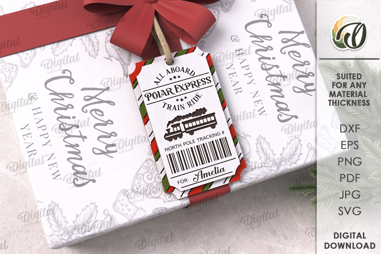 Christmas Gift Tag Laser Cut. Christmas SVG