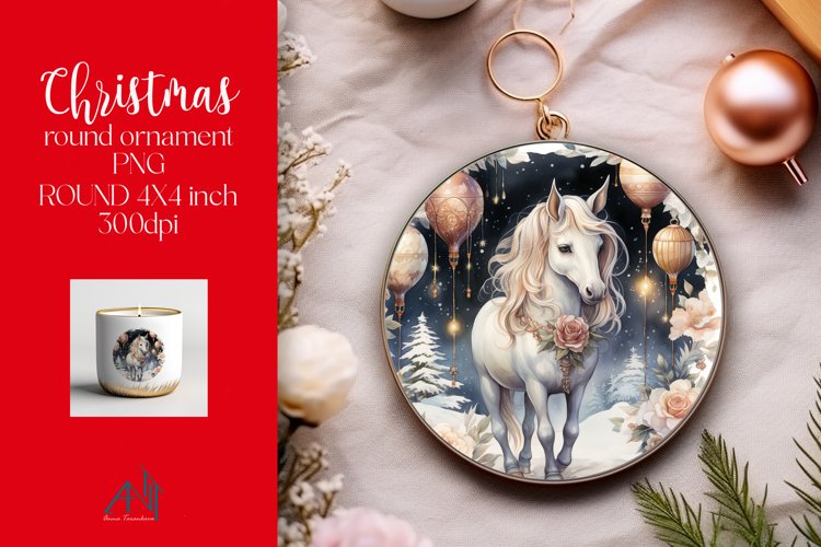 Christmas Round Ornament Sublimation PNG