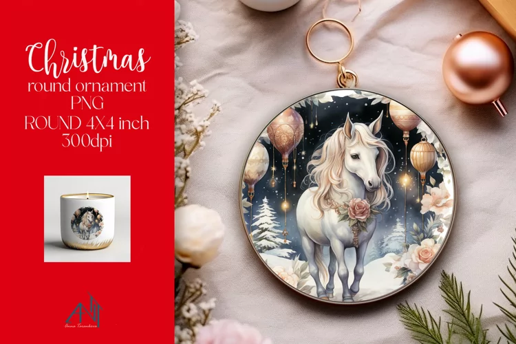 Christmas Round Ornament Sublimation PNG