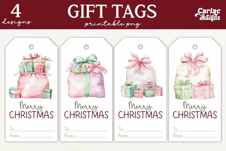 Christmas Gift Tags, Merry Christmas Printable Tags