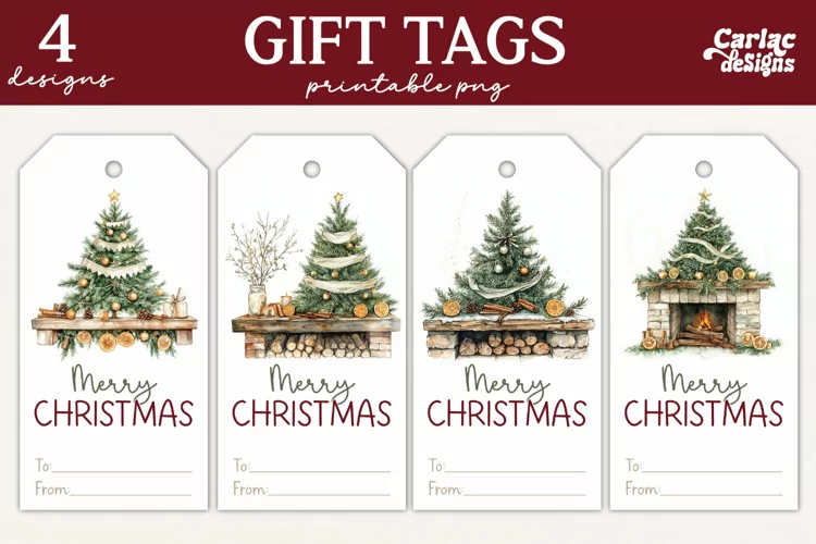 Christmas Gift Tags, Merry Christmas Printable Tags