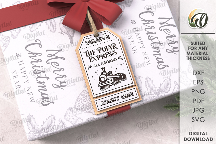 Christmas Gift Tag Laser Cut. Christmas SVG
