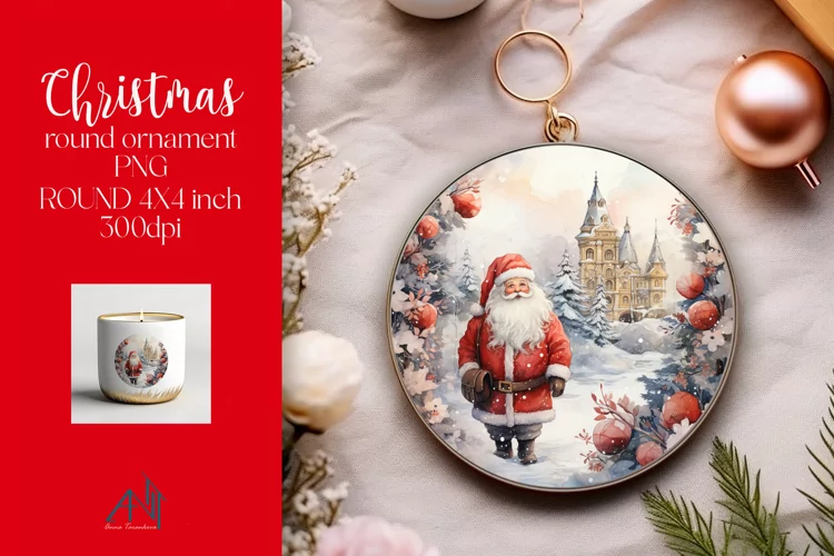 Christmas Round Ornament Sublimation PNG