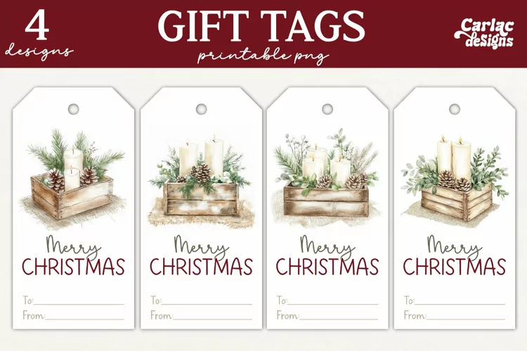 Christmas Gift Tags, Merry Christmas Printable Tags