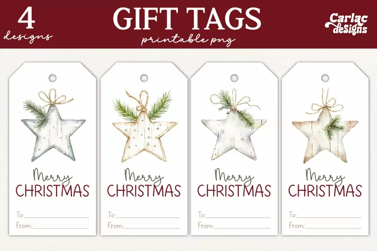Christmas Gift Tags, Merry Christmas Printable Tags