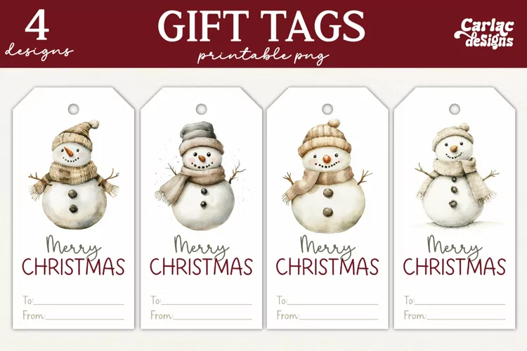 Christmas Gift Tags, Merry Christmas Printable Tags
