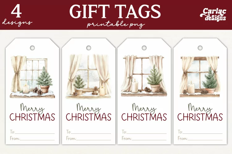 Christmas Gift Tags, Merry Christmas Printable Tags