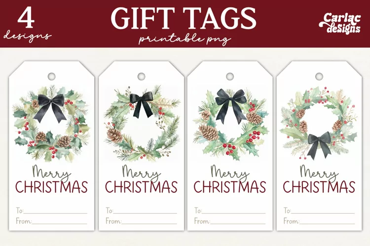 Christmas Gift Tags, Merry Christmas Printable Tags