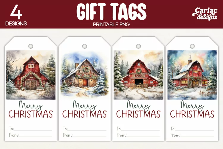 Christmas Gift Tags, Merry Christmas Printable Tags