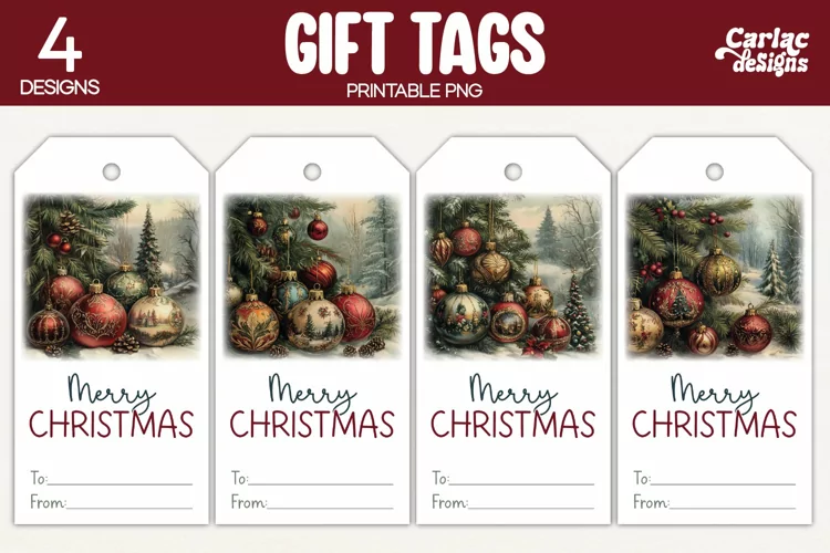 Christmas Gift Tags, Merry Christmas Printable Tags