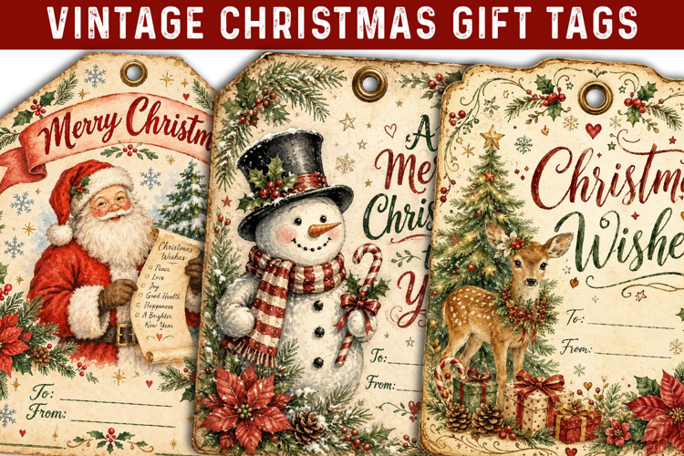 Christmas Gift Tags, Christmas labels, Christmas label tags