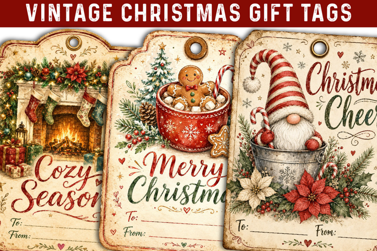 Christmas Gift Tags, Christmas labels, Christmas label tags