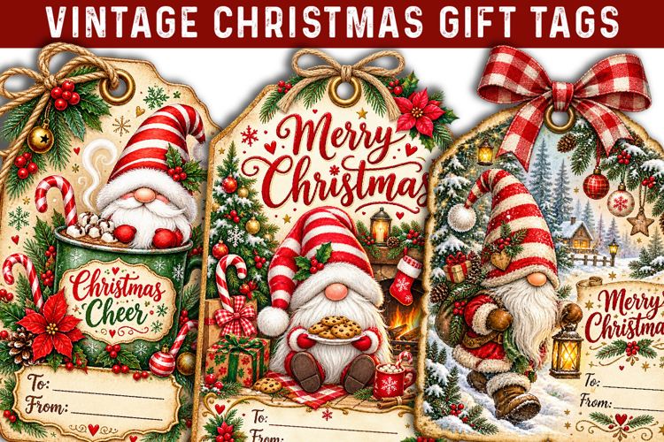 Christmas Gift Tags, Christmas labels, Christmas label tags