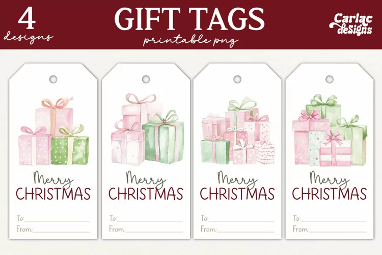 Christmas Gift Tags, Merry Christmas Printable Tags