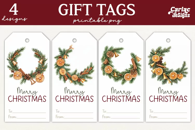 Christmas Gift Tags, Merry Christmas Printable Tags