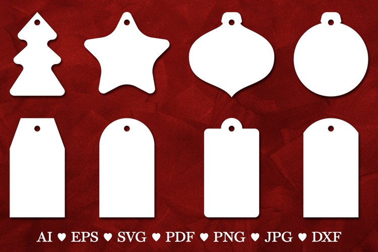 Christmas Gift Tags SVG. Christmas Tags SVG. Xmas Decor example image 1