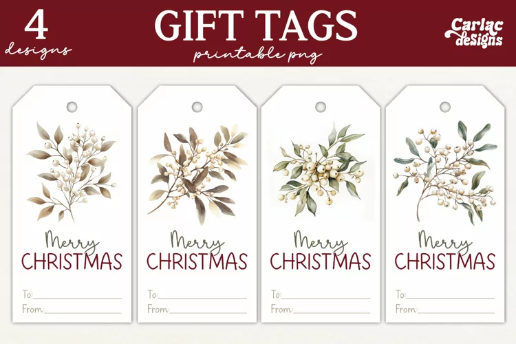 Christmas Gift Tags, Merry Christmas Printable Tags