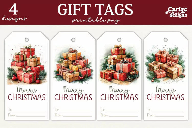Christmas Gift Tags, Merry Christmas Printable Tags