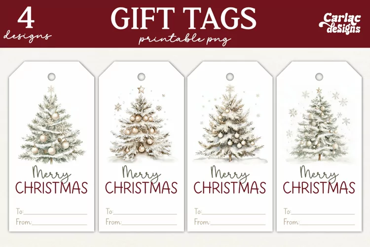 Christmas Gift Tags, Merry Christmas Printable Tags