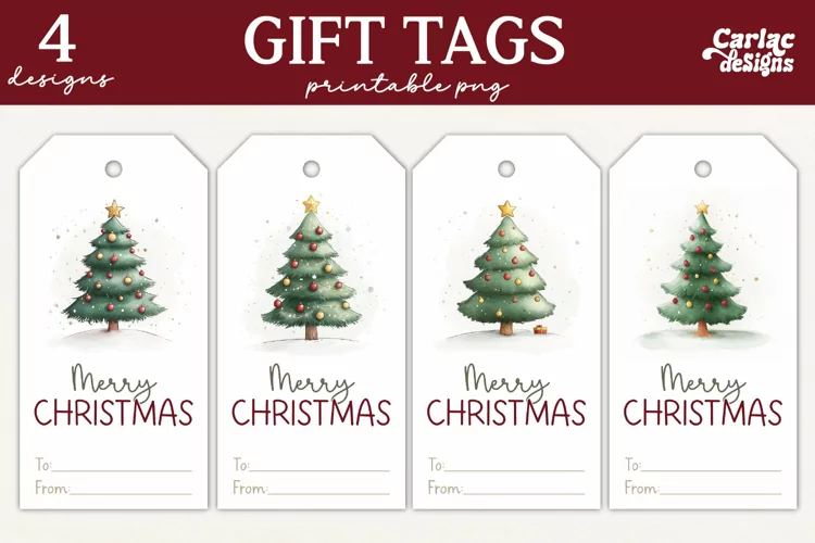 Christmas Gift Tags, Merry Christmas Printable Tags