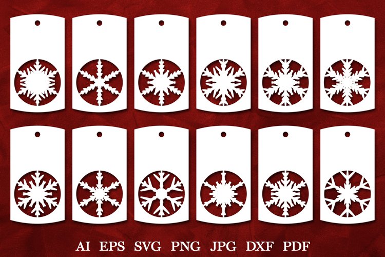 Christmas Gift Tags Template. Christmas Tags SVG. Sale Tags example image 1