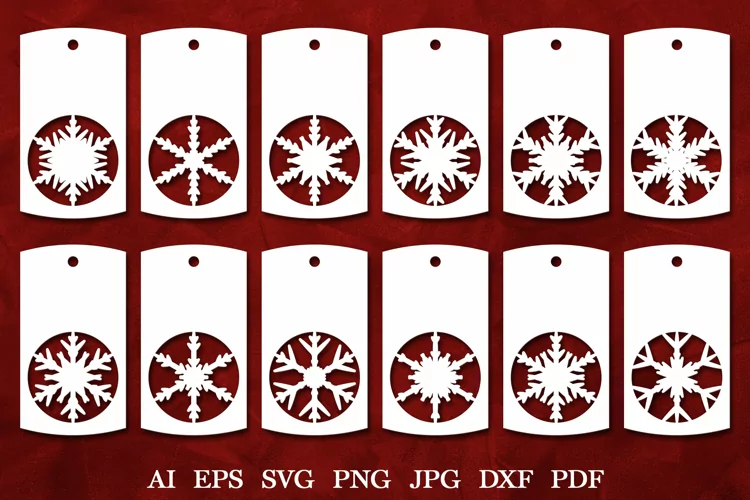 Christmas Gift Tags Template. Christmas Tags SVG. Sale Tags