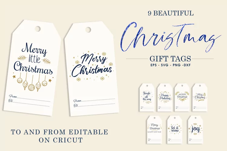Merry Christmas Gift Tags Bundle, Christmas Tags Printable