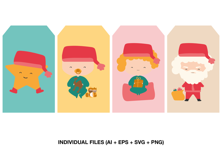 Christmas Gift Tags Printable, Cute Santa Baby Present Png
