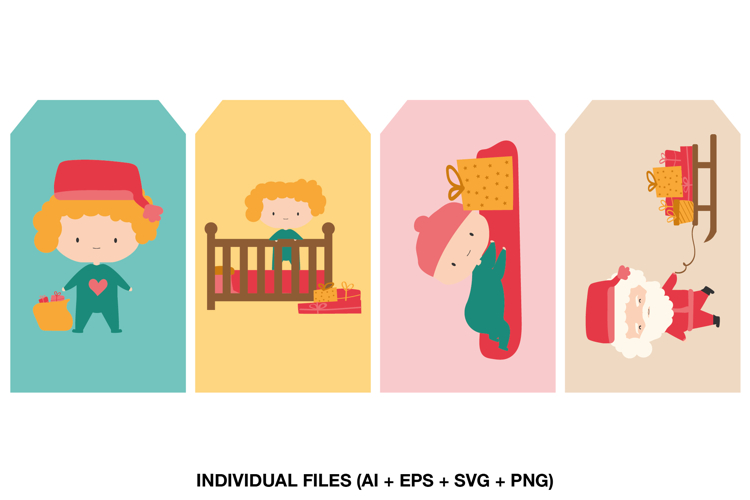 Kids Christmas Presents Printable Tags, Holiday Gift Label