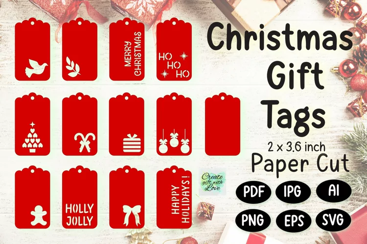 Christmas Gift Tags svg | Labels SVG | Paper Cut | Cricut